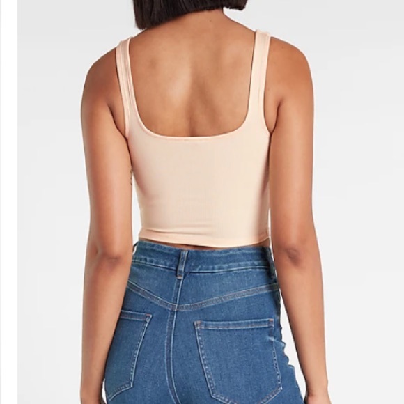 Express Ribbed Square Neck Tank - Picture 3 of 5